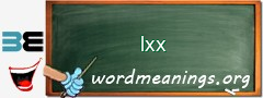 WordMeaning blackboard for lxx